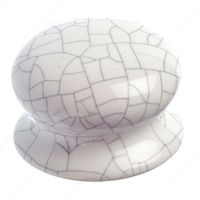 Richelieu Hardware BP521304 Contemporary Ceramic Knob - 52 in Crackle White