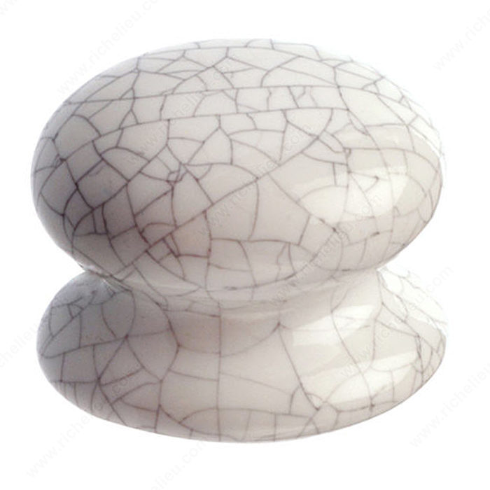 Richelieu Hardware BP522304 Contemporary Ceramic Knob - 52 in Crackle White