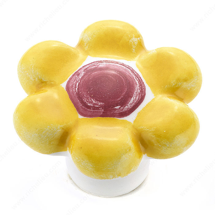 Richelieu Hardware BP60125370 Eclectic Ceramic Knob - 125 in Pastel Yellow