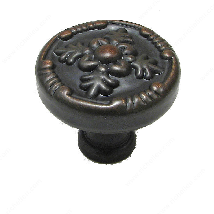 Richelieu Hardware BP82619BORB Classic Metal Knob - 826 in Brushed Oil-Rubbed Bronze