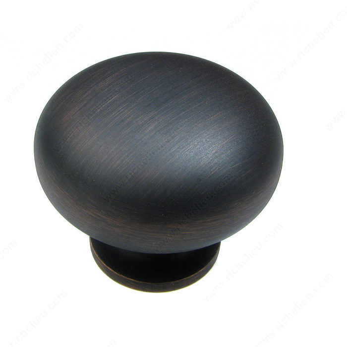 Richelieu Hardware BP492338BORB Classic Metal Knob - 4923 in Brushed Oil-Rubbed Bronze