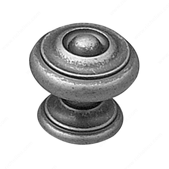 Richelieu Hardware 8652142 Povera Collection Classic Metal Button Knob 30MM Pewter Finish