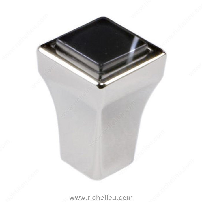 Richelieu Hardware 302415180ONY Precious Materials Collection Knob  -  30241  - Black; Polished Nickel