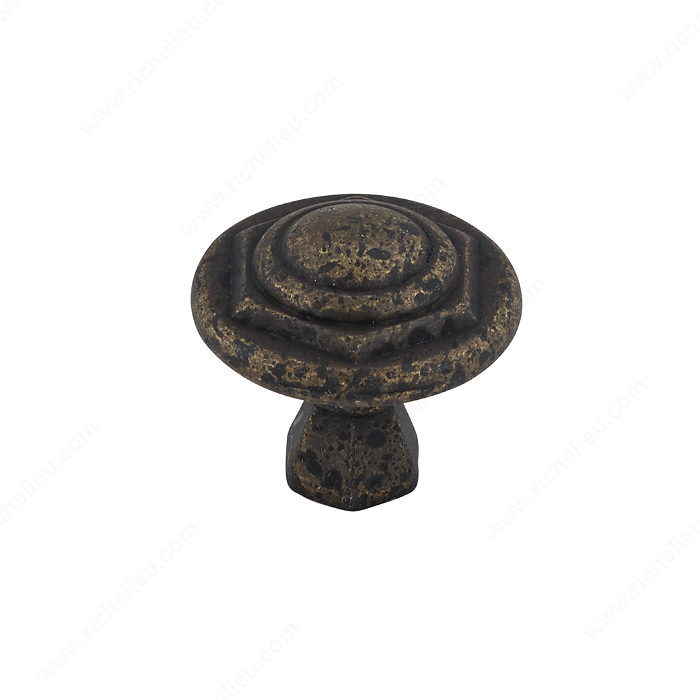 Richelieu Hardware BP30827138 Art Deco Collection Metal Knob - 3082 in Spotted Bronze