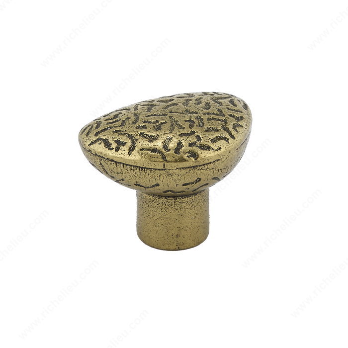 Richelieu Hardware BP852336HB Traditional Metal Knob - 8523 in Hammered Burnished Brass