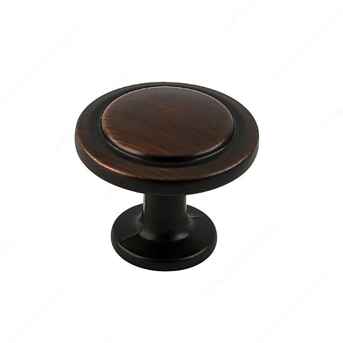 Richelieu DR80960BORB Pack of 2 Traditional Metal Knobs - 8096 - Brushed Oil Rubbed Bronze
