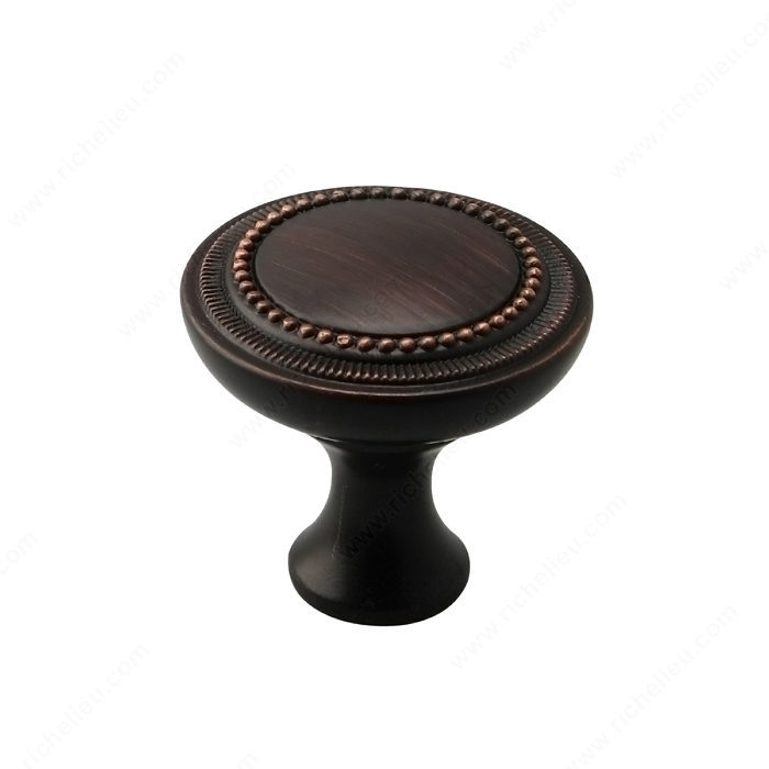 Richelieu DR81926BORB Pack of 2 Traditional Metal Knobs - 8192 - Brushed Oil Rubbed Bronze