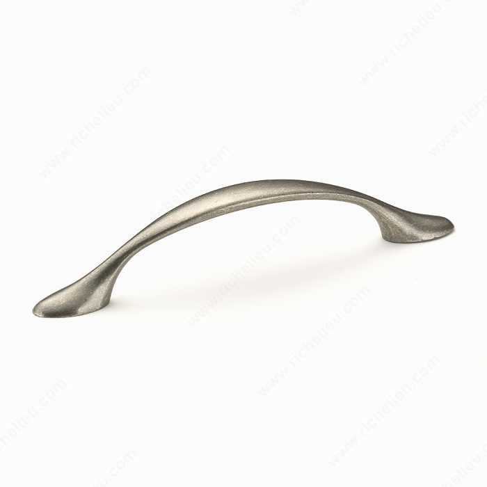 Richelieu Hardware Bp7814142 Contemporary Metal Curved Pull 96MM Pewter Finish