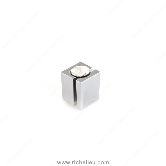Richelieu Hardware 91001514011 Contemporary Knob with Swarovski Crystal  -  9100  - Chrome; Crystal