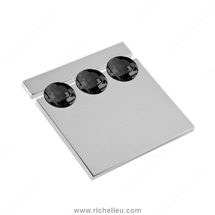 Richelieu Hardware 91004214009 Contemporary Pull with Swarovski Crystal  -  9100  - Chrome; Black Crystal