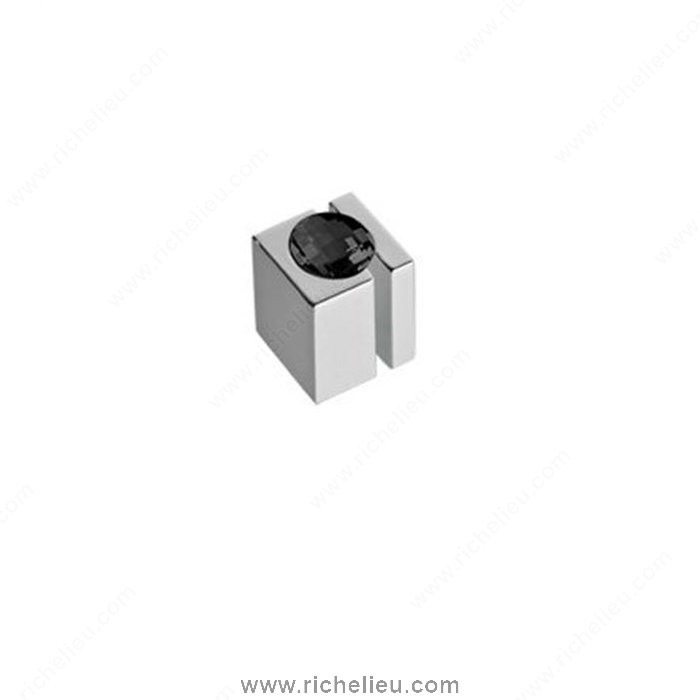 Richelieu Hardware 91001514009 Contemporary Knob with Swarovski Crystal  -  9100  - Chrome; Black Crystal
