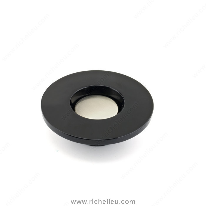 Richelieu Hardware 59257090195 Contemporary Plastic Knob  -  5925  - Black; Brushed Nickel