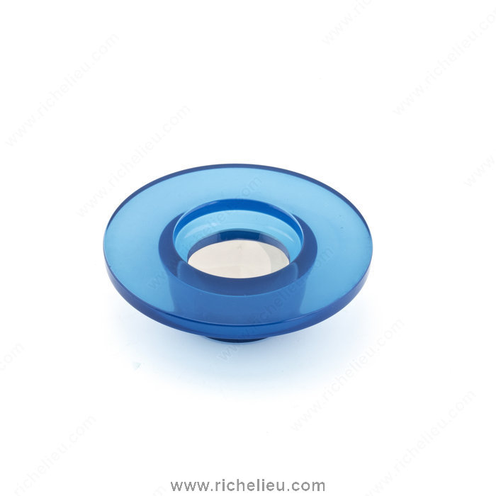 Richelieu Hardware 592570496140 Contemporary Plastic Knob  -  5925  - Chrome; Translucide Blue
