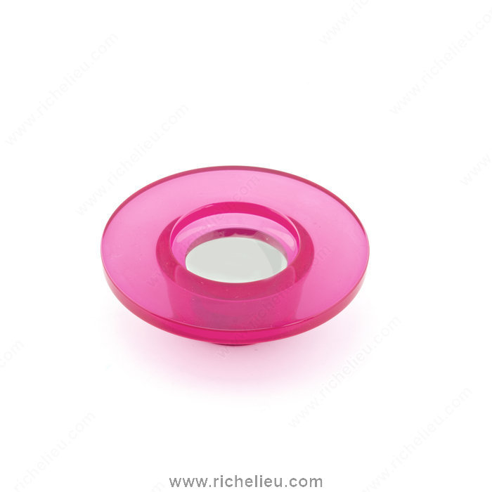 Richelieu Hardware 592570495140 Contemporary Plastic Knob  -  5925  - Chrome; Translucide Pink