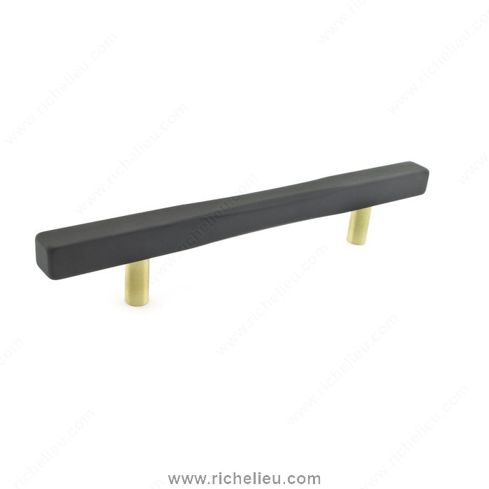 Richelieu Hardware 7735128160900 Contemporary Metal Pull  -  7735  - Black; Satin Brass