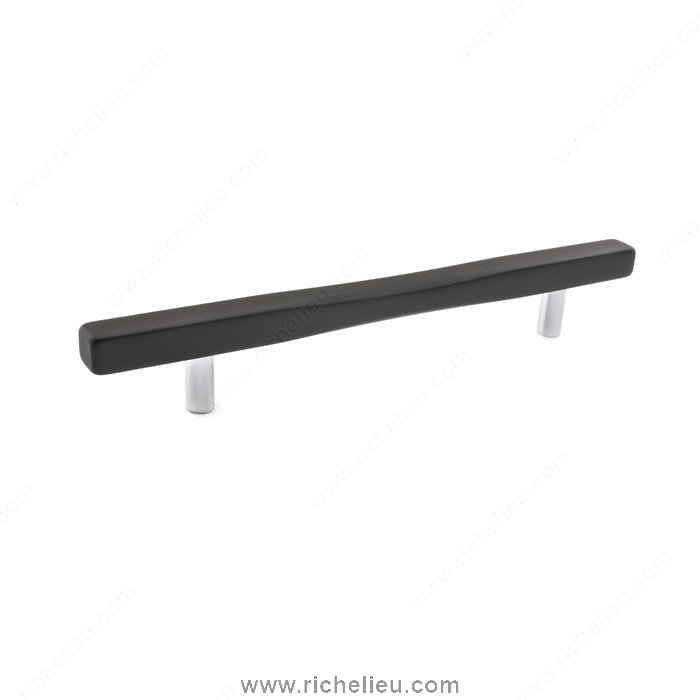 Richelieu Hardware 7735160140900 Contemporary Metal Pull  -  7735  - Chrome; Black