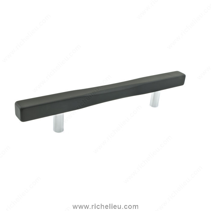 Richelieu Hardware 7735128140900 Contemporary Metal Pull  -  7735  - Chrome; Black