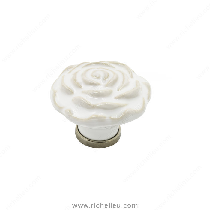 Richelieu Hardware 410804330 Porcelain Knob  -  4108  - White