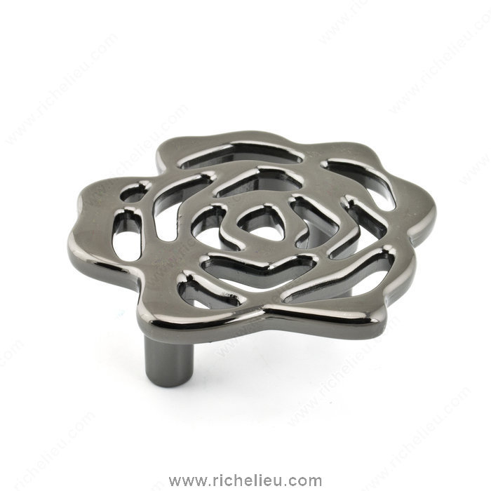 Richelieu Hardware 516360091 Metal Flower Knob  -  5163  - Black Nickel