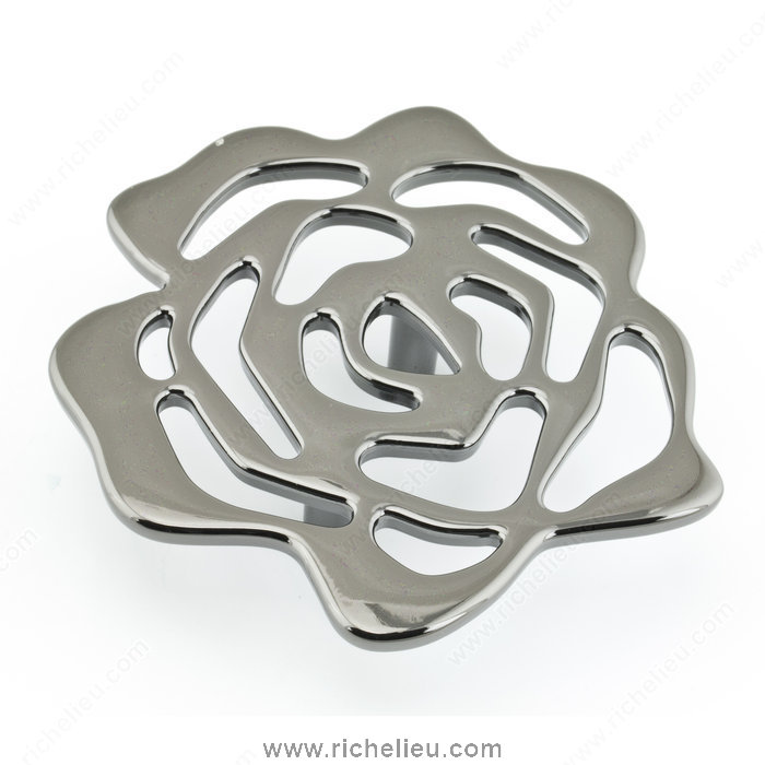 Richelieu Hardware 5163100091 Metal Flower Knob  -  5163  - Black Nickel