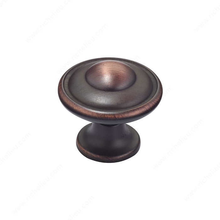 Richelieu DP757BORB Pack of 10 Traditional Metal Knobs - 757 - Brushed Oil-Rubbed Bronze