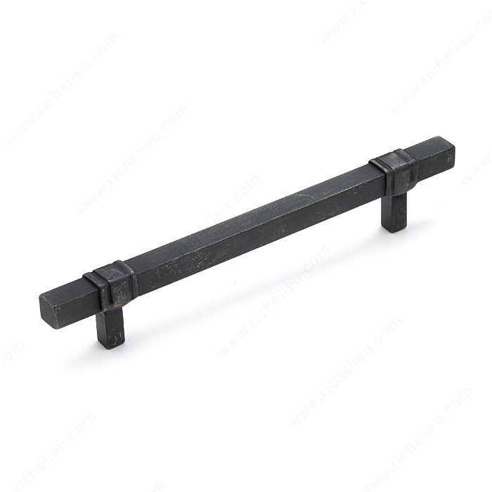 Richelieu Hardware 33652160909 Traditional Forged Iron Handle Pull - 3365 in Matte Black Iron