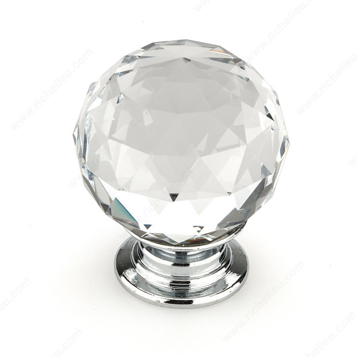 Richelieu BP87373014011 Eclectic Crystal Knob - 8737 - Clear / Crystal / Chrome