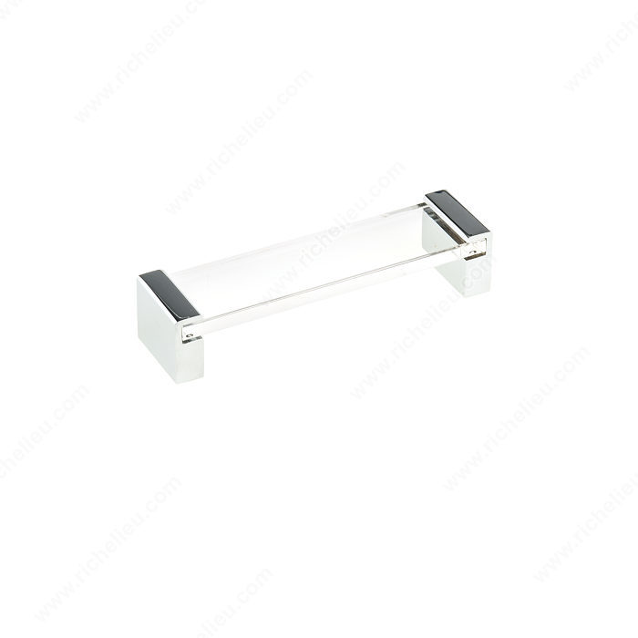 Richelieu BP877812814011 Contemporary Metal and Acrylic Pull - 8778 - Chrome and Acrylic
