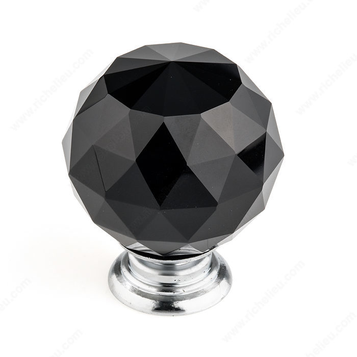 Richelieu BP87375014090 Eclectic Crystal Knob - 8737 - Chrome / Black