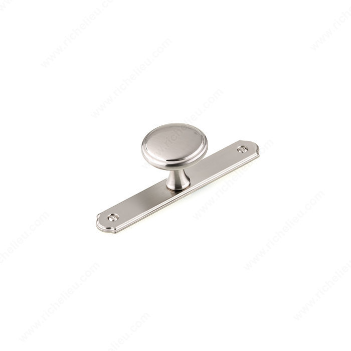 Richelieu BP228640195 Transitional Metal Wardrobe Knob and Backplate - Brushed Nickel