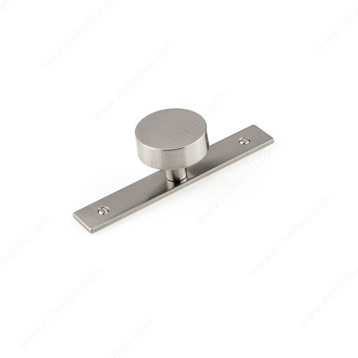 Richelieu BP229540195 Contemporary Metal Wardrobe Knob and Backplate - Brushed Nickel
