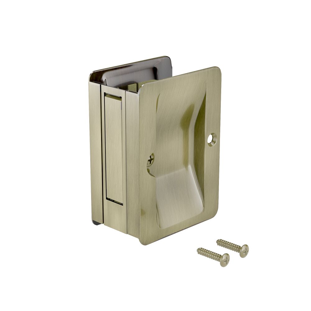 Richelieu Hardware 1700ABPSBC 3 1/4" X 2 1/4" Pocket Door Pull Passage Rectangular in Antique Brass