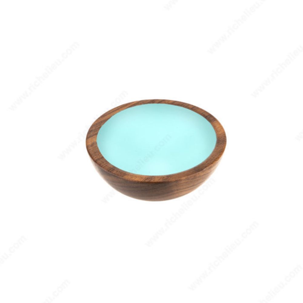 Richelieu 44076432275 4407 Contemporary Wood Knob in Walnut / Turquoise