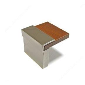 Richelieu Hardware 59917195321 Contemporary Metal & Wood Knob - 599 inWalnut/Brushed Nickel
