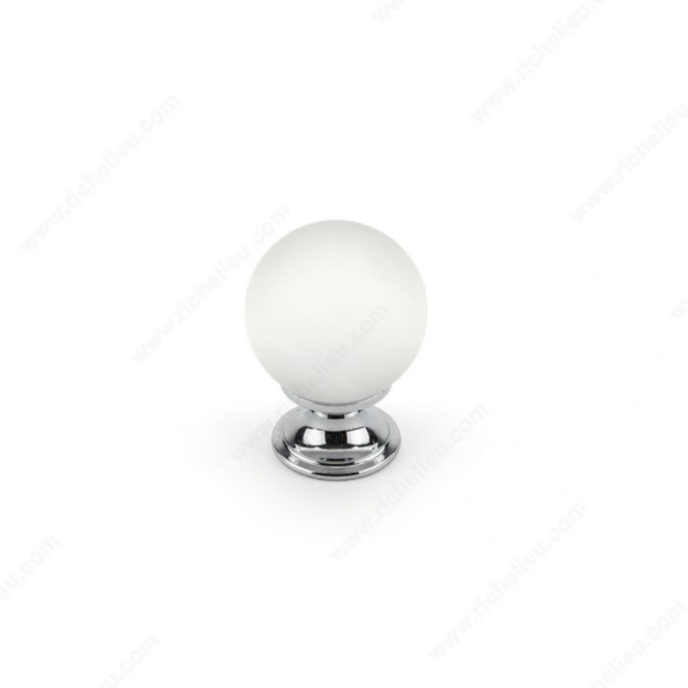 Richelieu BP033014012 0330 Contemporary Glass Knob in Frosted Clear / Chrome
