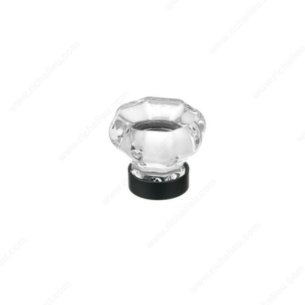 Richelieu BP1007490011 1007 Eclectic Crystal and Metal Knob in Clear / Matte Black