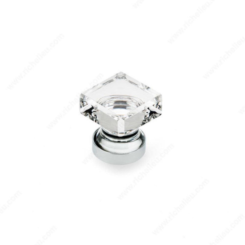 Richelieu BP692614011 6926 Contemporary Glass Knob in Clear / Chrome