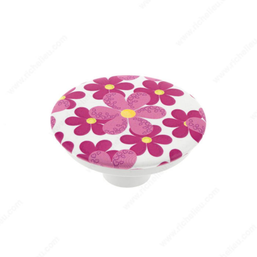 Richelieu BP762550378 7625 Contemporary Plastic Knob in Rose Flower