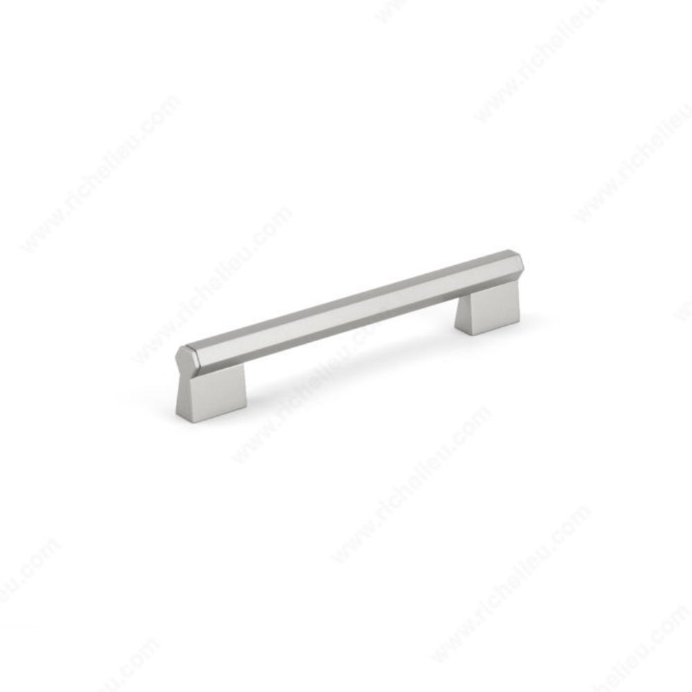 Richelieu MN2487Z160E230 Contemporary Metal Pull - MN2487Z in Matte Metalized Stainless Steel