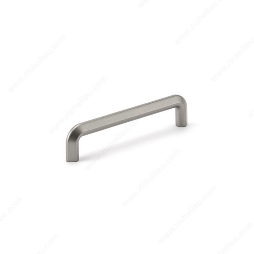 Richelieu MN495Z128E230 Contemporary Metal Pull - MN495Z in Matte Metalized Stainless Steel