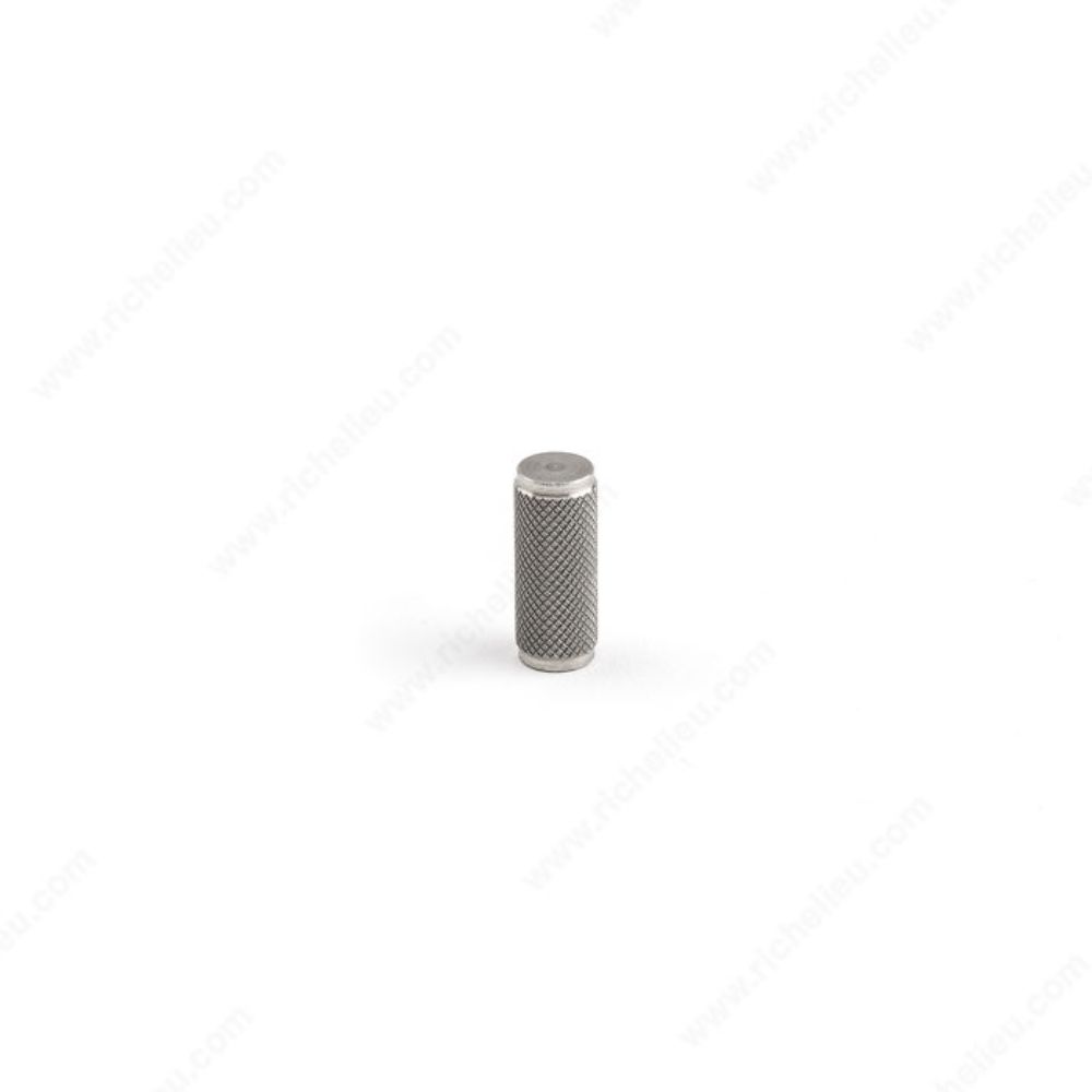 Richelieu PO2086X12X102 Contemporary Stainless Steel Knob - PO2086X in Knurled Stainless Steel