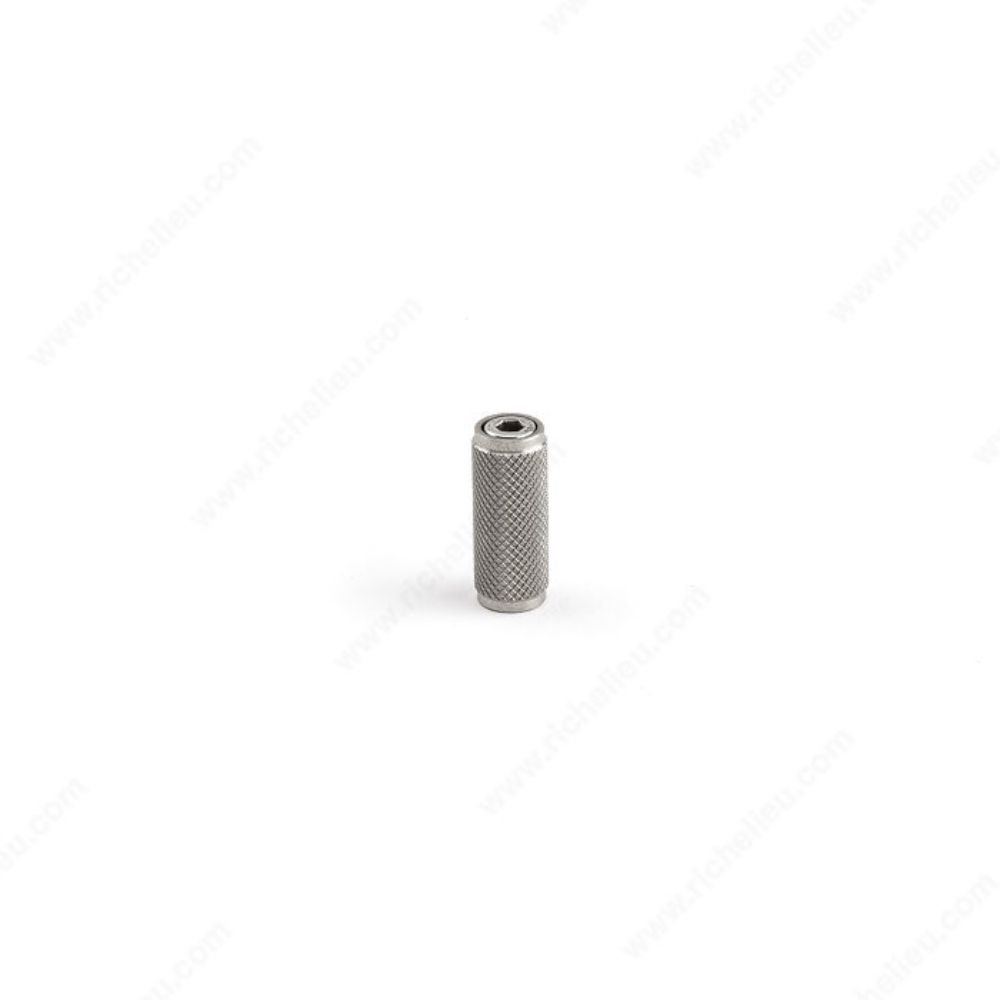Richelieu PO2087X12X102 Contemporary Stainless Steel Knob - PO2087X in Knurled Stainless Steel