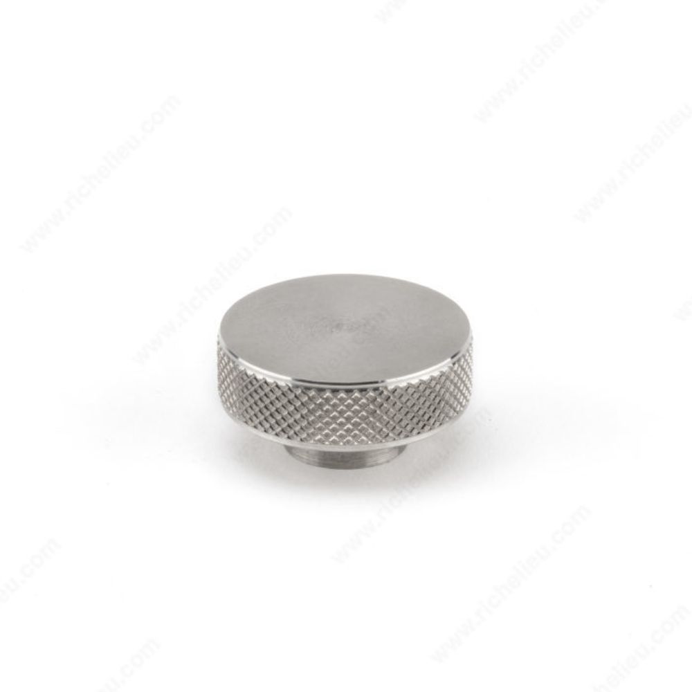 Richelieu PO2089X40X102 Contemporary Stainless Steel Knob - PO2089X in Knurled Stainless Steel