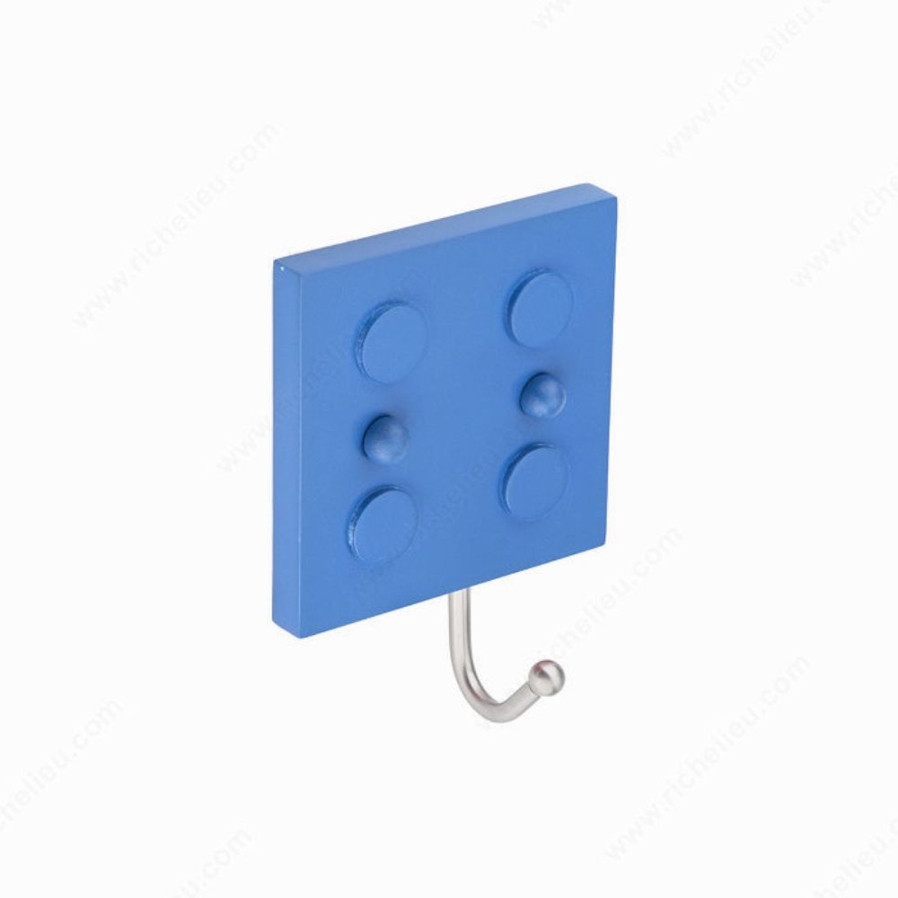 Richelieu Hardware RH8012220070 Wood Block Hook - 8012 in Blue