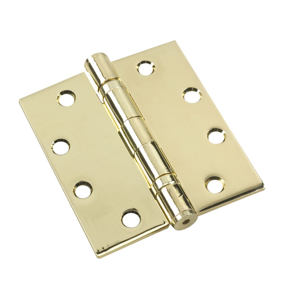 Richelieu Hardware 4823BBB 4" Full Mortise Ball Bearing Butt Hinge in Polished Brass (Pack of 3)