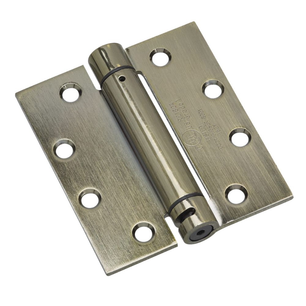 Richelieu Hardware 5823ABB1 4 1/2" Full Mortise Adjustable Spring Hinge in Antique Brass