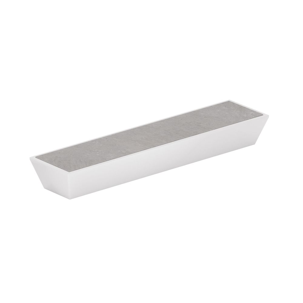 Richelieu 5858128102300 Contemporary Metal and Concrete Pull - 5858 - Matte White / Concrete