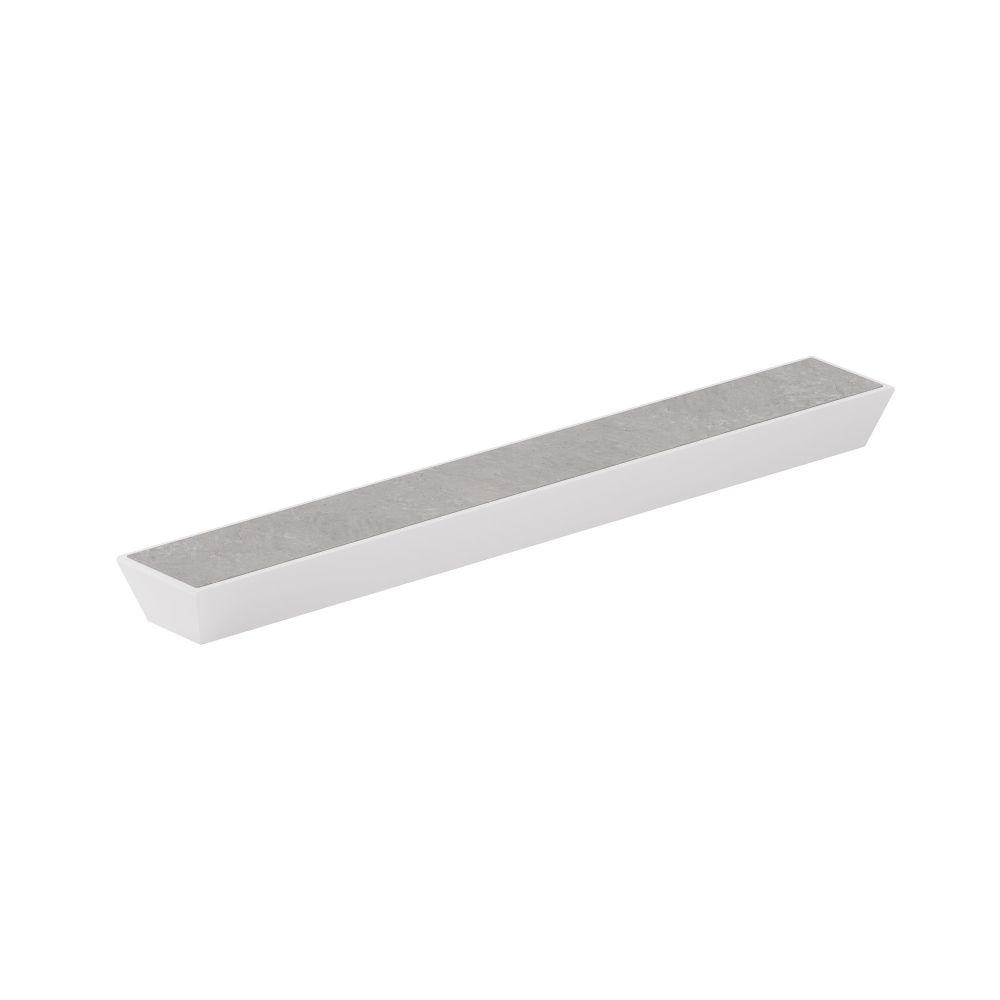 Richelieu 5858192102300 Contemporary Metal and Concrete Pull - 5858 - Matte White / Concrete