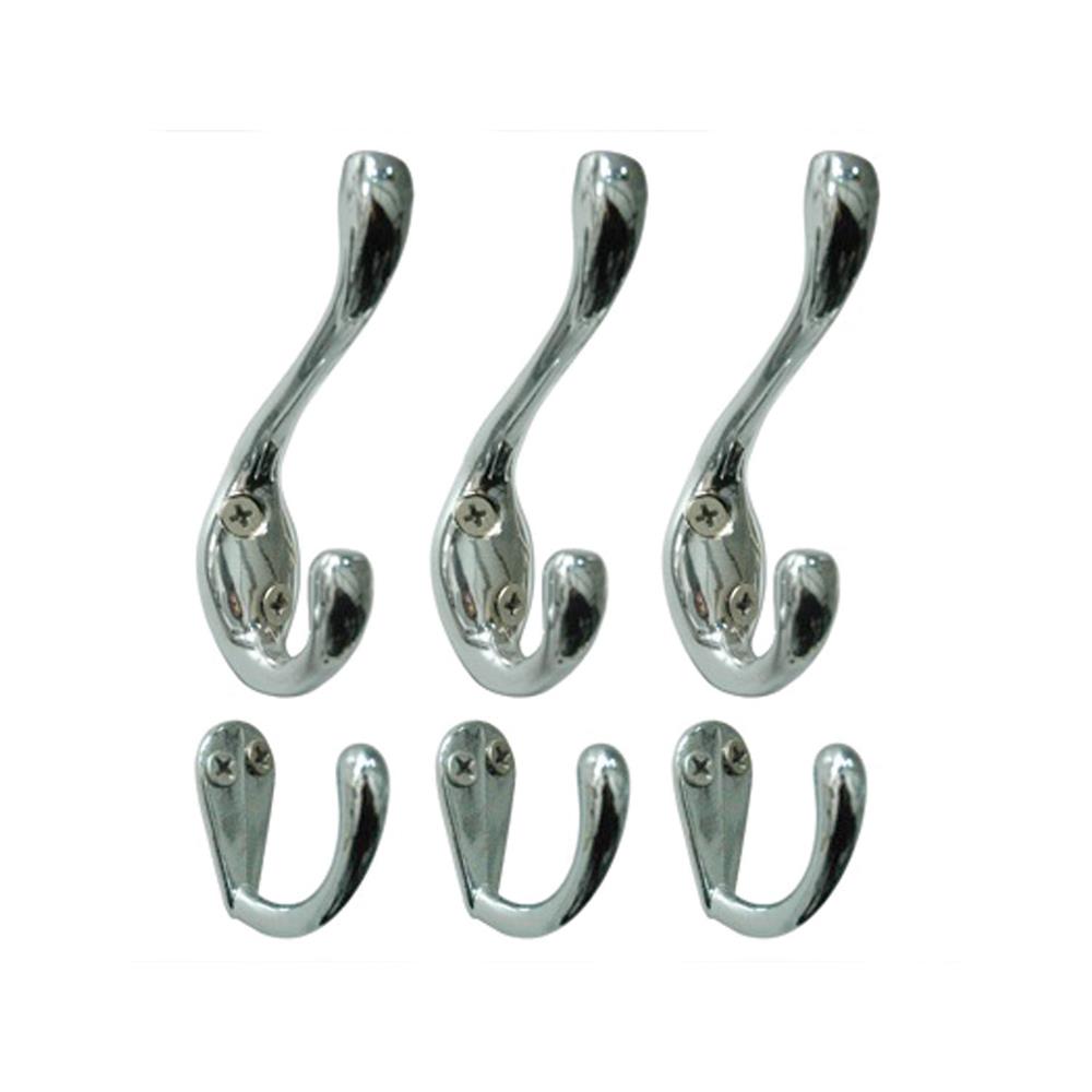 Onward by Richelieu 60643CR Utility Metal Hook Set - 606 Pack of 6 in Chrome
