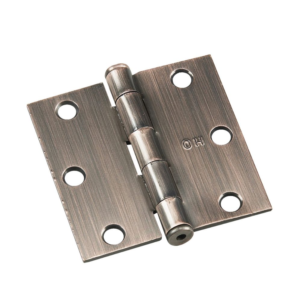 Richelieu Hardware 820ACBB 3" Full Mortise Butt Hinge in Brushed Antique Copper (Pack of 2)